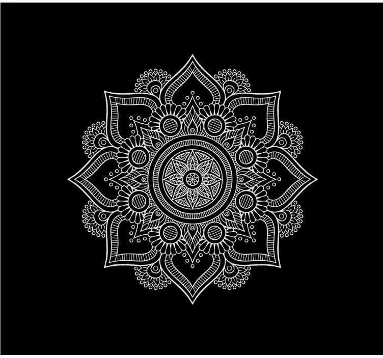 Store enrouleur bureau mandala noir et blanc - TenStickers