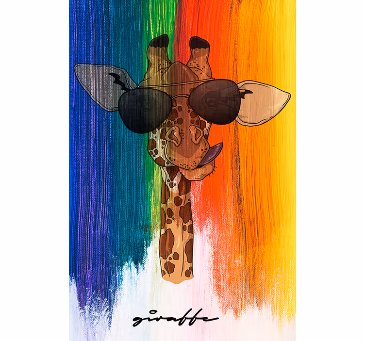 Store enrouleur bureau girafe arc-en-ciel - TenStickers