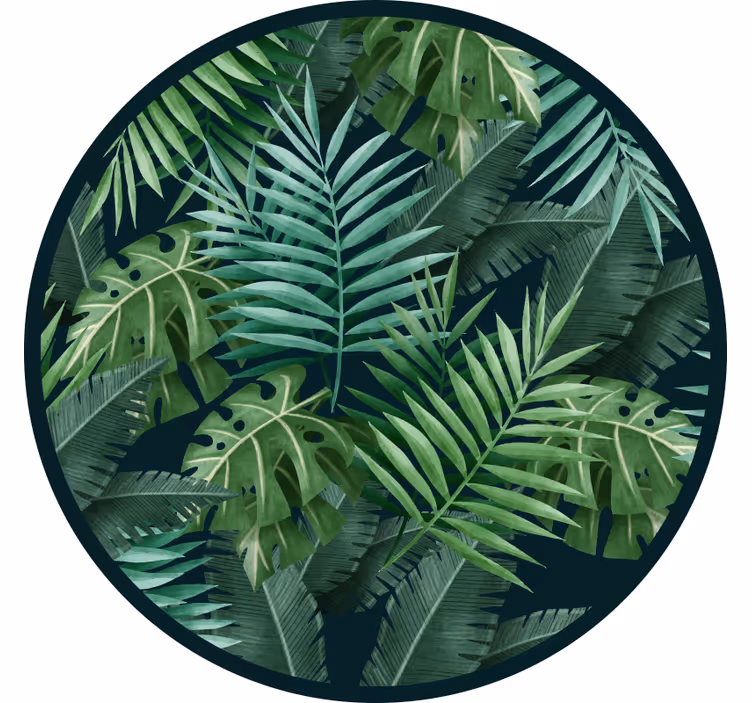 Store enrouleur vert feuilles exotiques circulaires - TenStickers