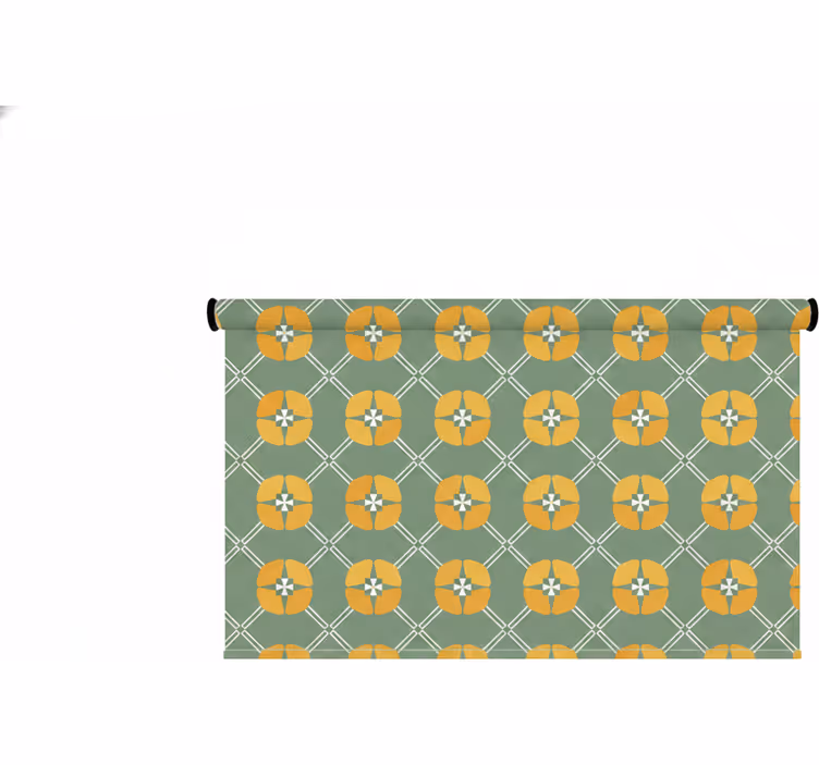 Store enrouleur vert motif floral vintage - TenStickers