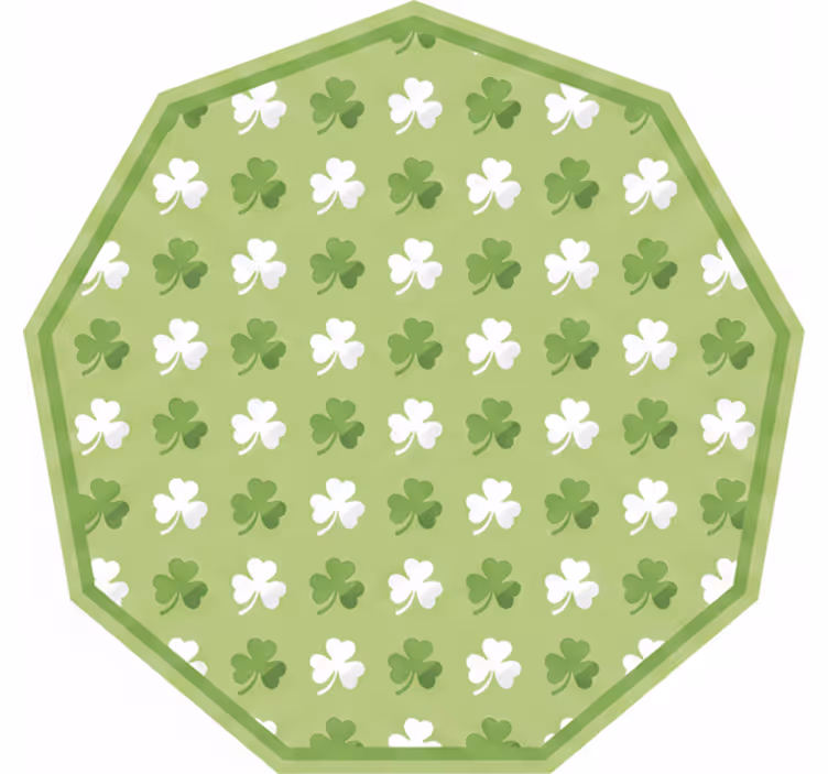 Store enrouleur vert rayures trèfle vert et blanc - TenStickers