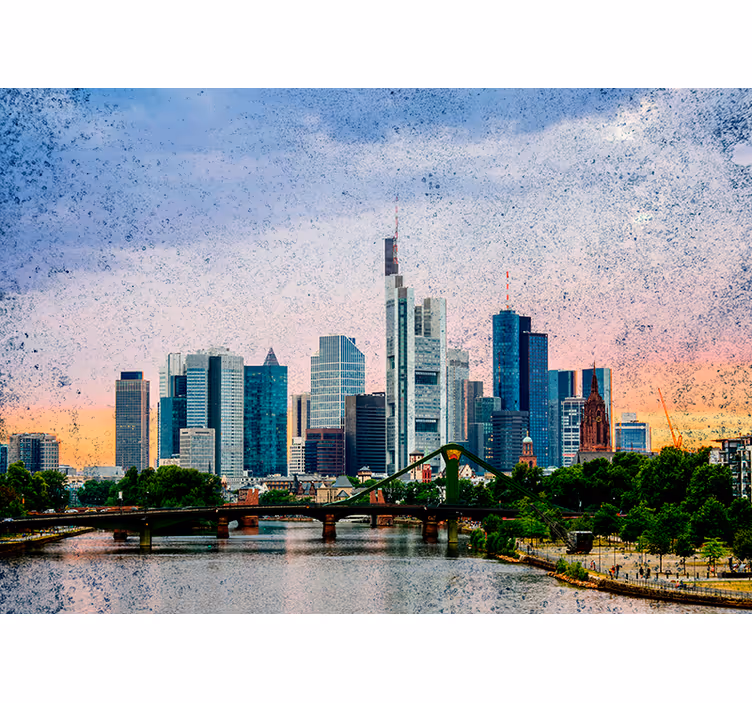 Store enrouleur bureau skyline de francfort - TenStickers