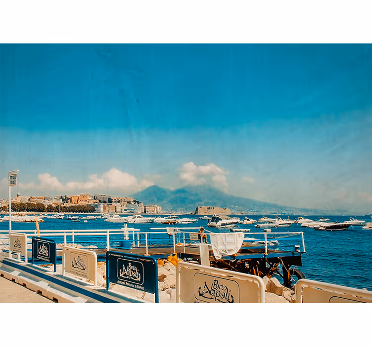 Store enrouleur bureau paysage de naples et vésuve - TenStickers