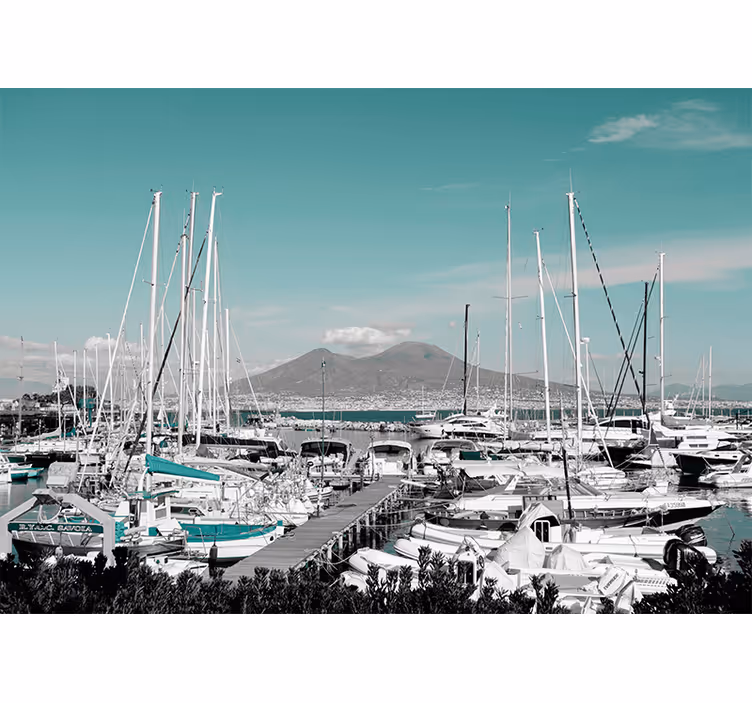 Store enrouleur bureau paysage de vésuve à naples - TenStickers