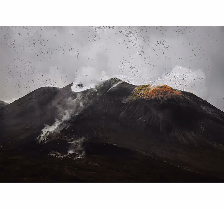 Store enrouleur bureau paysage brumeux de l'etna - TenStickers