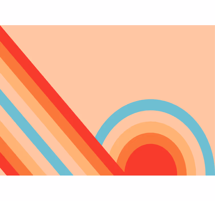 Store enrouleur bureau semi-cercles années 70 pop - TenStickers