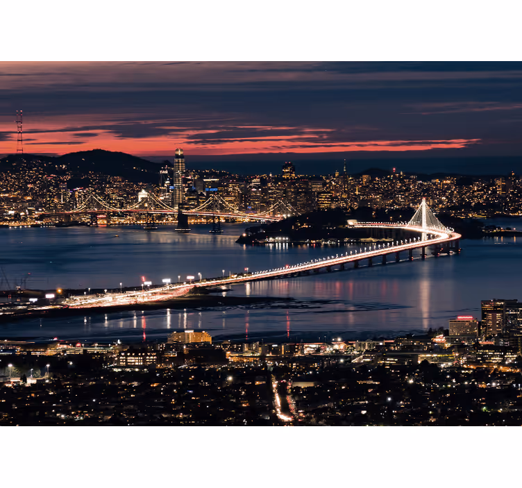 Store enrouleur bureau san francisco au crépuscule - TenStickers