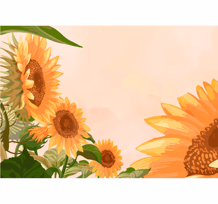 Store enrouleur bureau tournesols peints - TenStickers