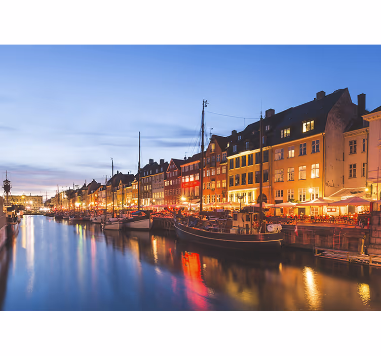 Store enrouleur bureau maisons colorées de copenhague - TenStickers