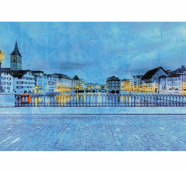 Store enrouleur bureau nuit froide sous le pont à zurich - TenStickers