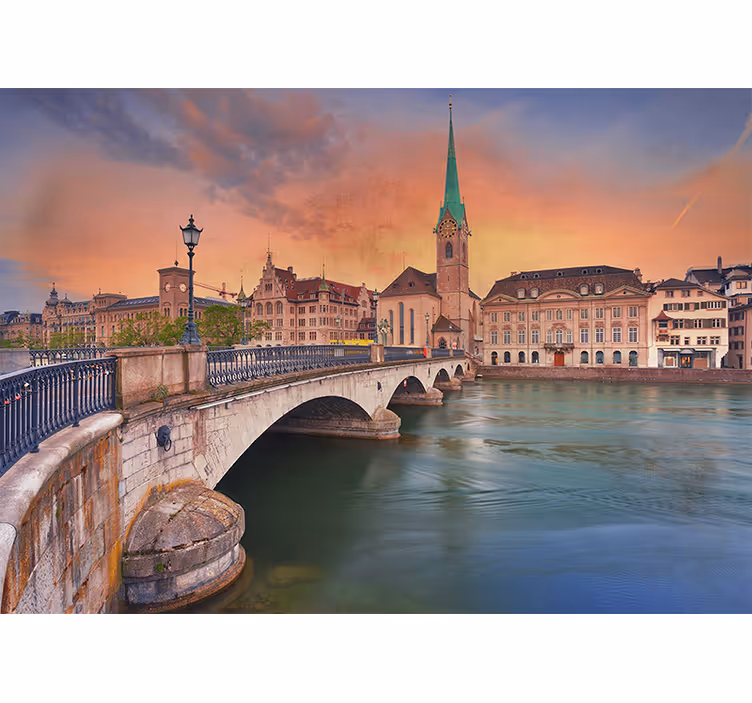 Store enrouleur bureau pont au bord du lac à zürich - TenStickers