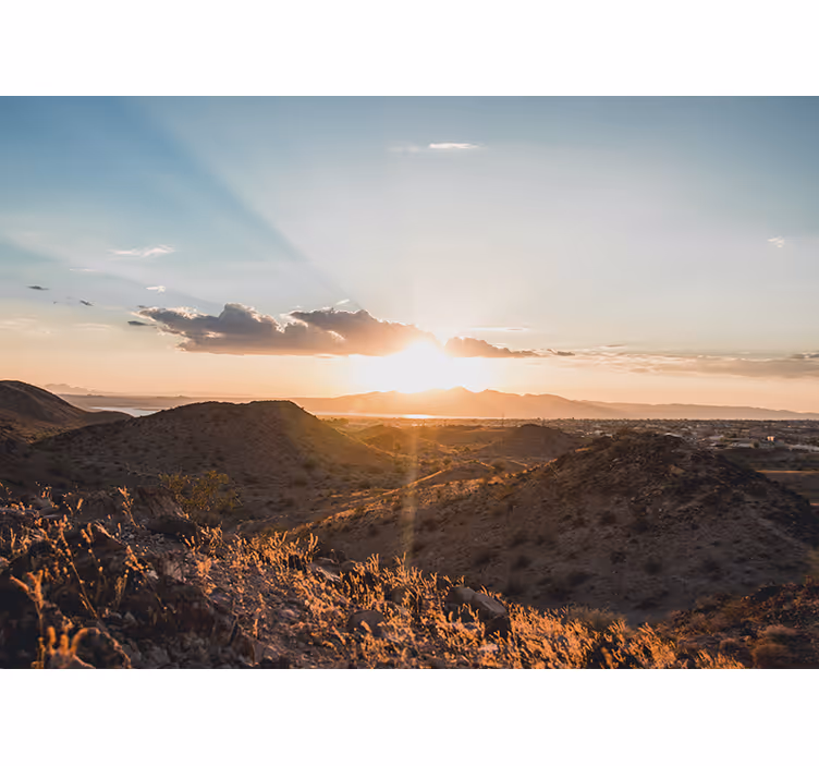 Store enrouleur bureau coucher de soleil dans le désert - TenStickers