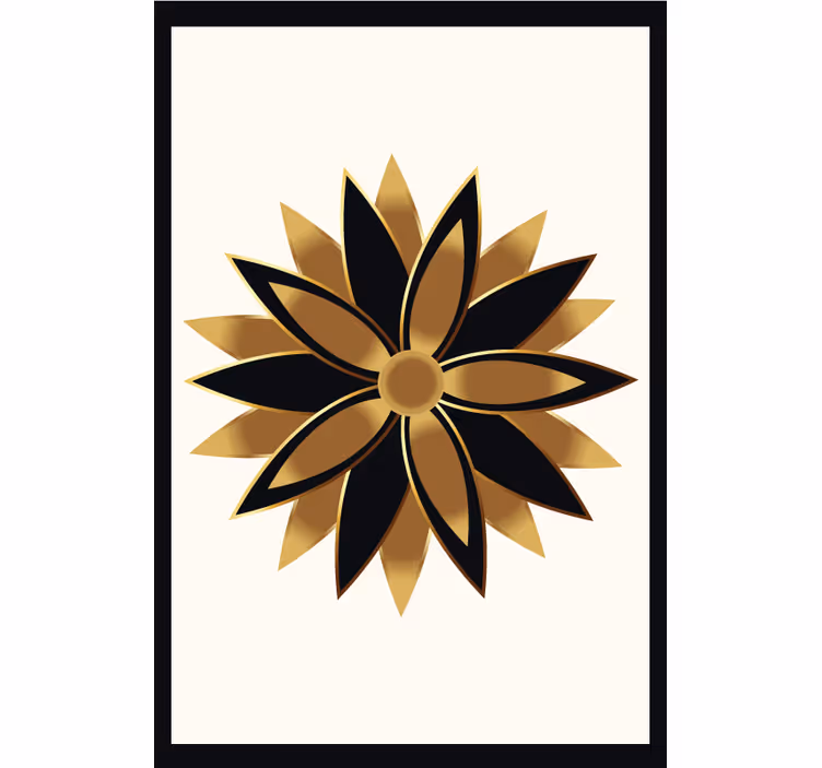 Store enrouleur bureau fleurs dorées - TenStickers