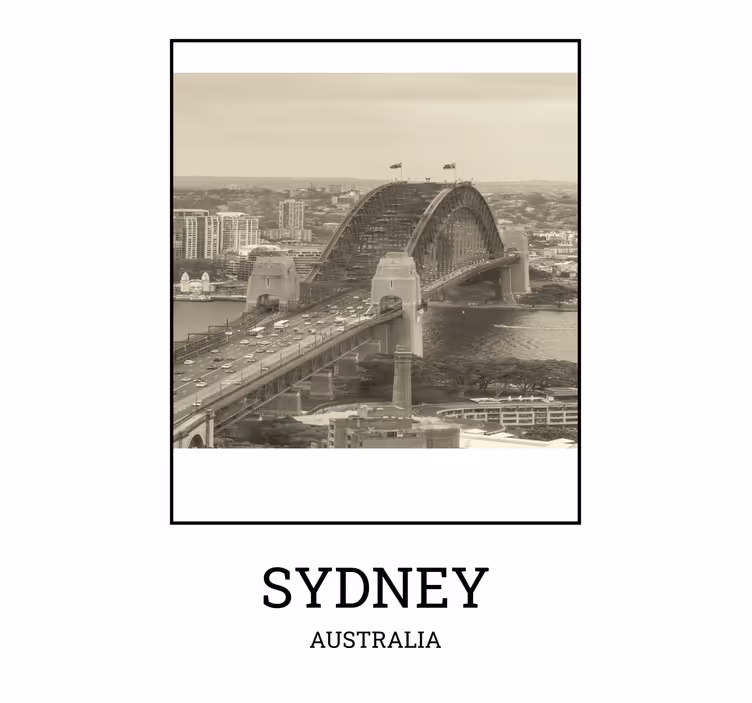 Store enrouleur bureau sydney noir et blanc - TenStickers