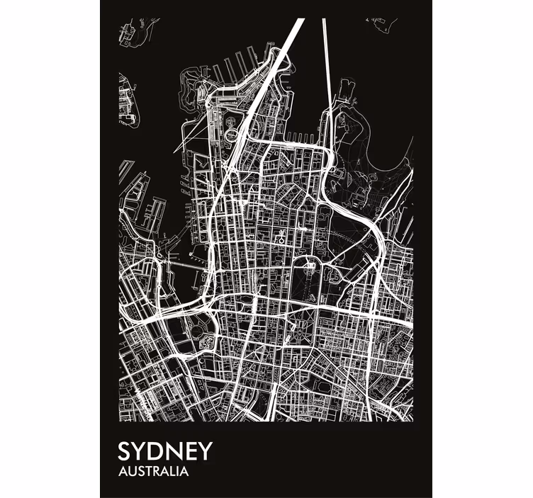 Store enrouleur bureau carte de sydney - TenStickers