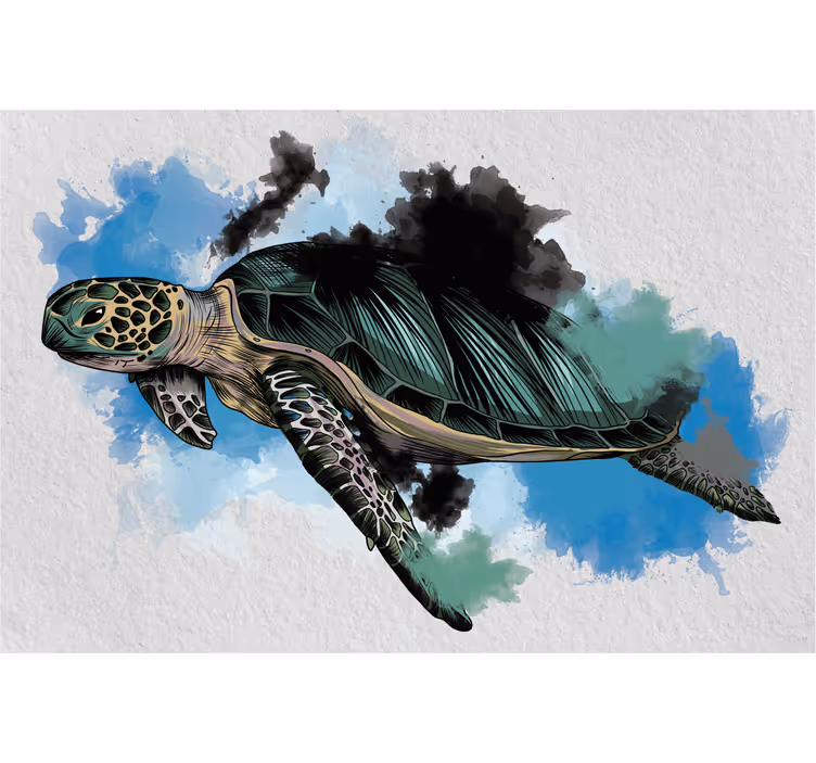 Store enrouleur bureau tortue aquarelle - TenStickers