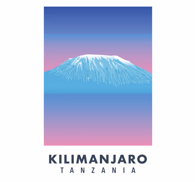 Store enrouleur bureau toile rétro kilimanjaro - TenStickers