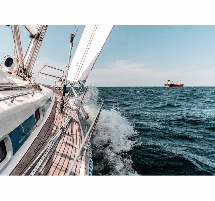 Store enrouleur bureau effet 3d yacht marin - TenStickers