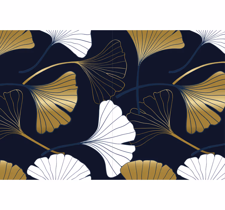 Store enrouleur bureau feuilles de ginkgo en relief - TenStickers