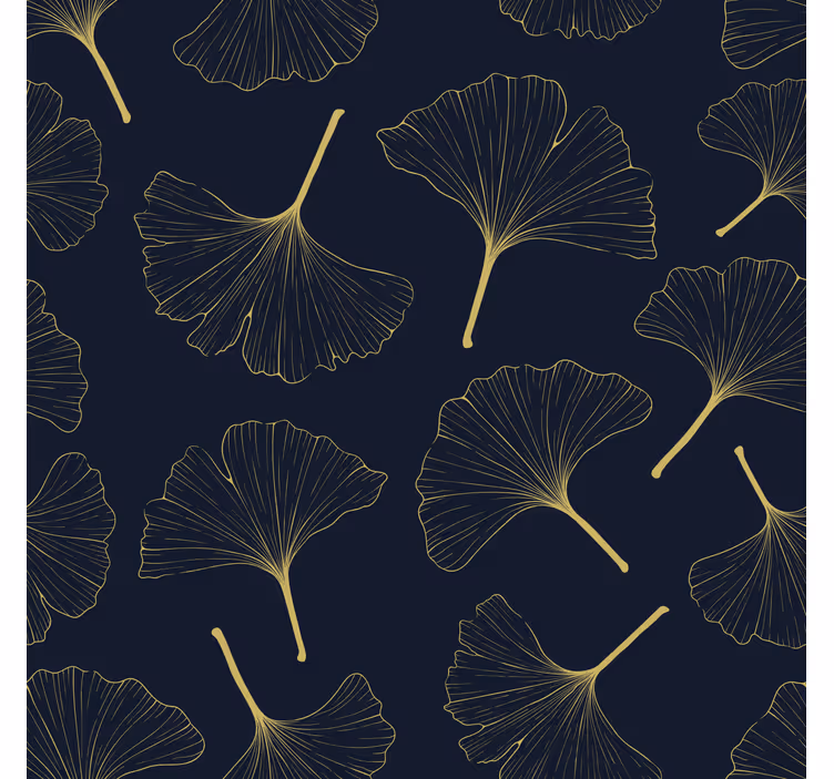 Store enrouleur bureau feuilles de ginkgo 3d dorées - TenStickers