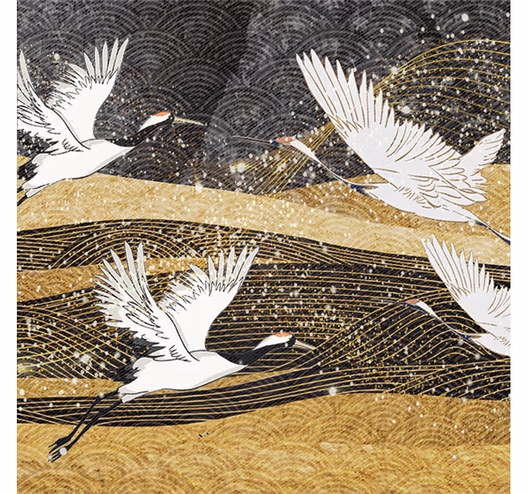 Store enrouleur bureau oiseaux orientaux blancs - TenStickers