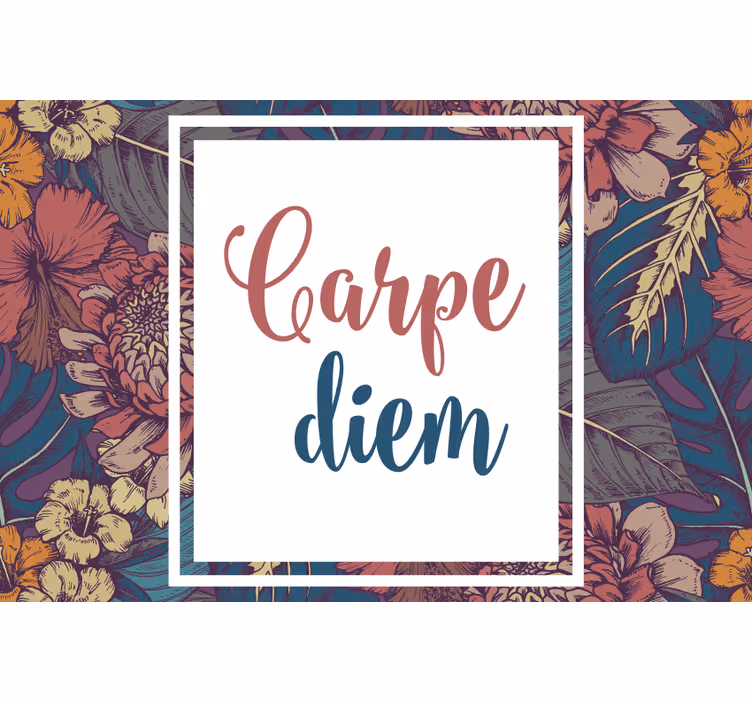 Store enrouleur bureau motif carré coloré carpe diem - TenStickers