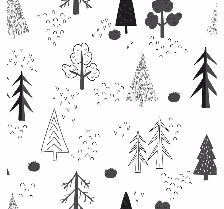 Store enrouleur bureau arbres minimalistes nordiques - TenStickers