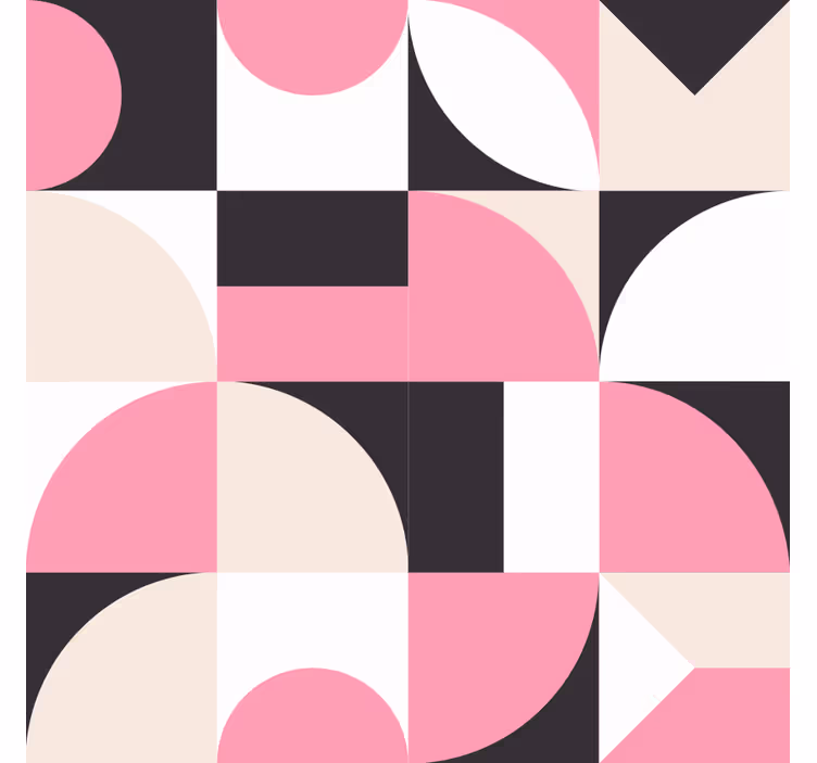 Store enrouleur bureau motif géométrique nordique rose - TenStickers