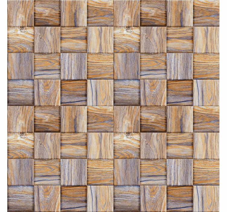 Store enrouleur bureau imitation mosaïque bois 80's - TenStickers