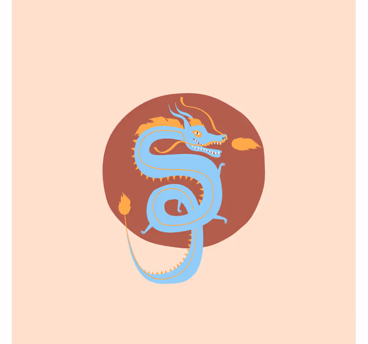 Store enrouleur bureau dragon bleu clair - TenStickers