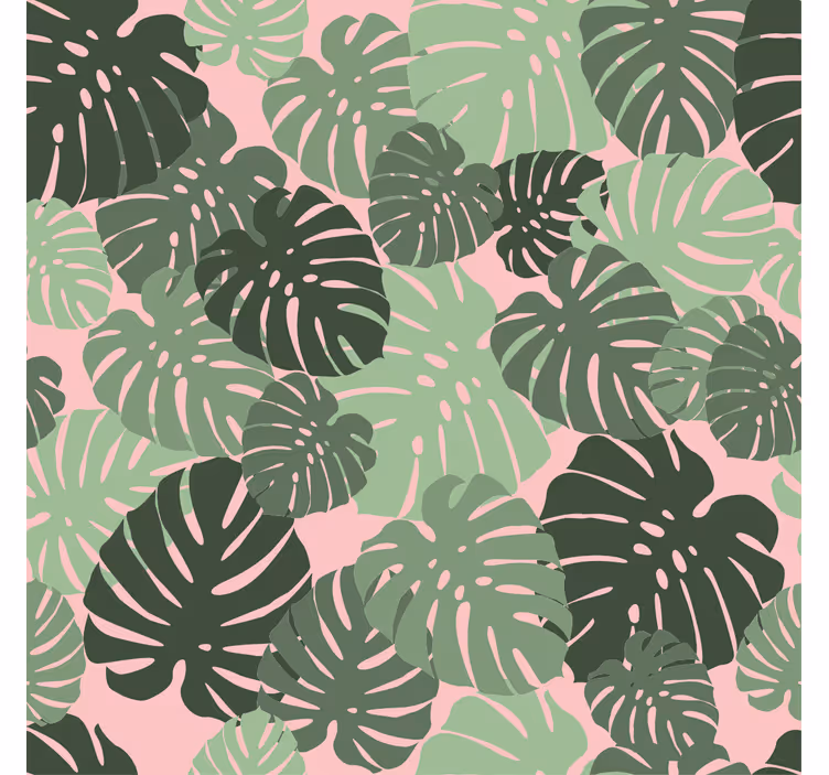Store enrouleur bureau feuilles de monstera rose - TenStickers