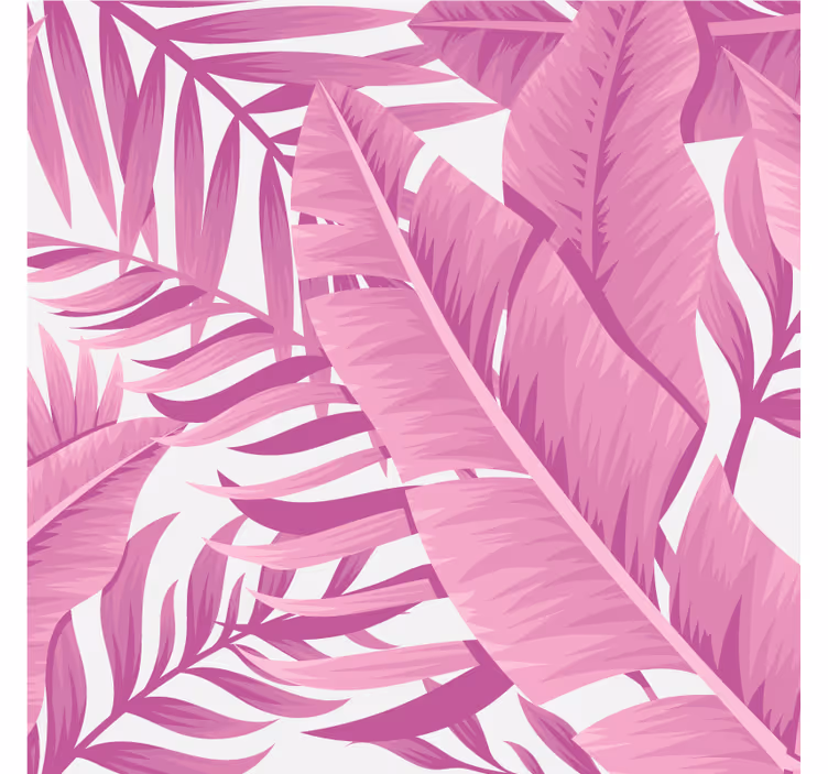 Store enrouleur bureau feuilles de palmier roses tropicales - TenStickers