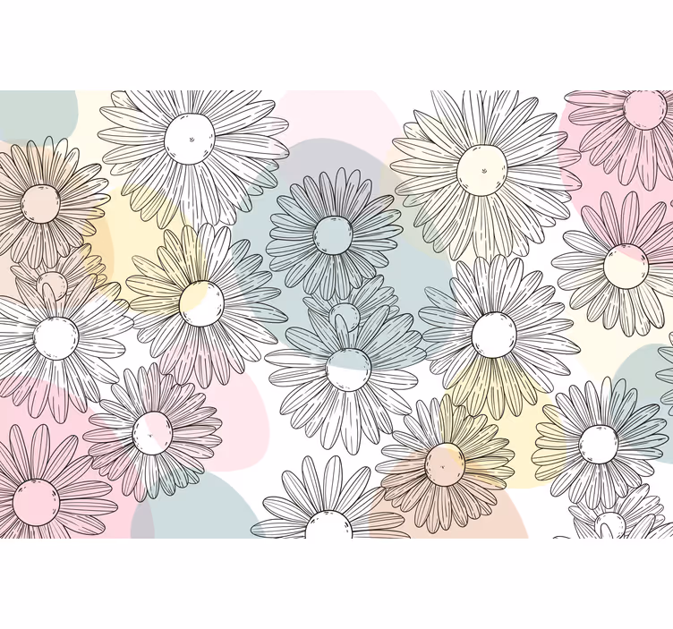 Store enrouleur bureau formes et fleurs kawaii - TenStickers