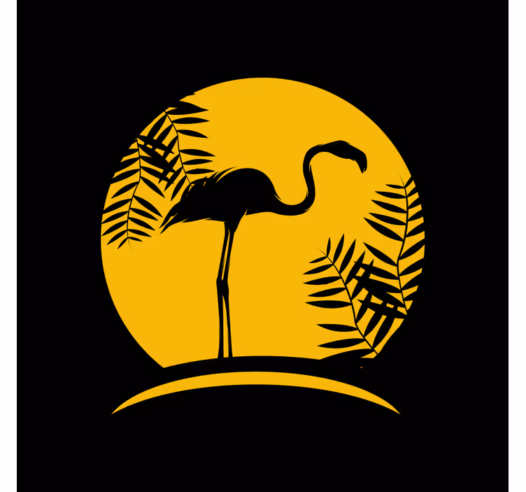 Store enrouleur bureau flamant noir avec lune - TenStickers