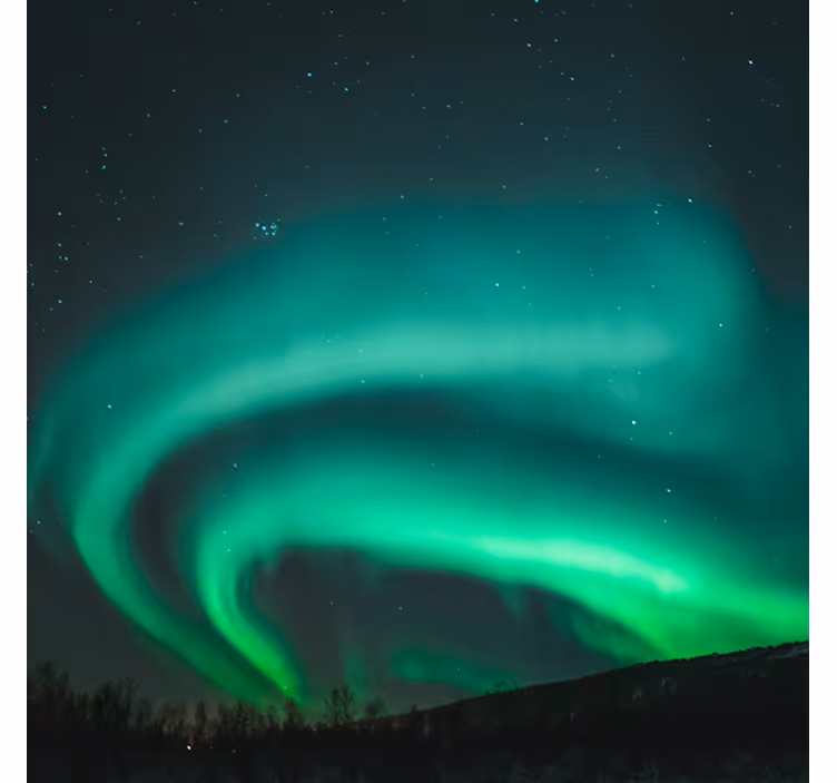 Store enrouleur bureau paysage nordique vert magnifique - TenStickers