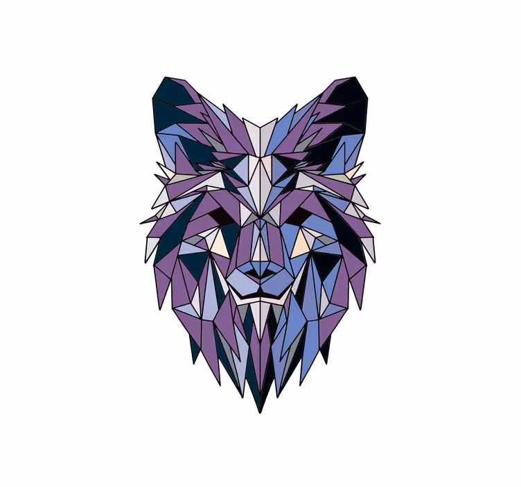 Store enrouleur bureau loup géométrique - TenStickers