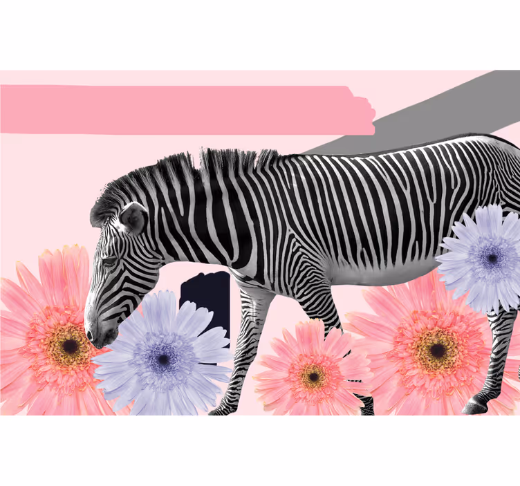 Store enrouleur bureau collage style peinture zèbre - TenStickers