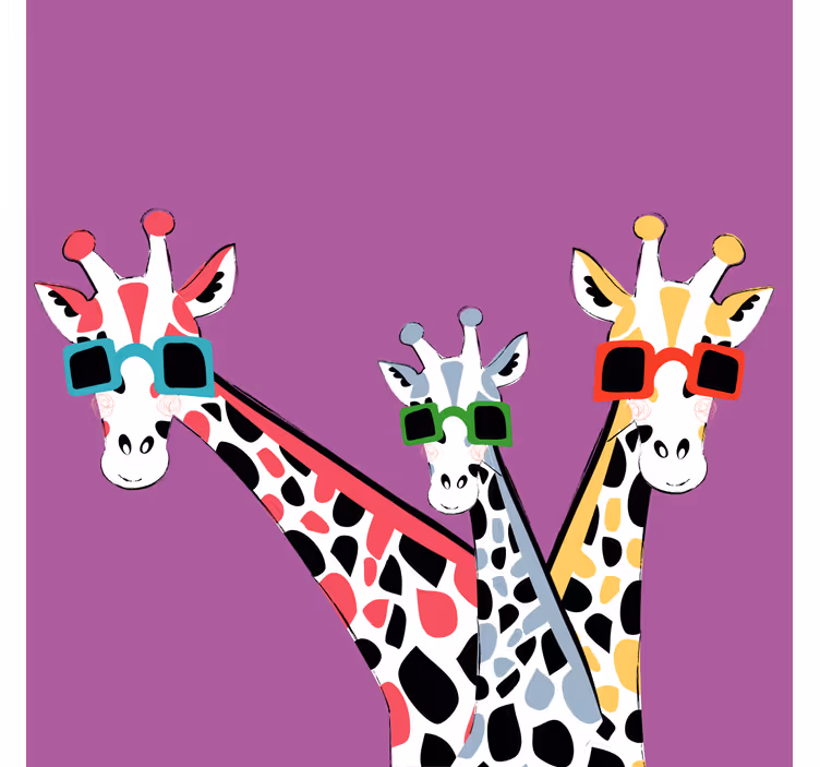 Store enrouleur bureau girafes amusantes avec lunettes - TenStickers