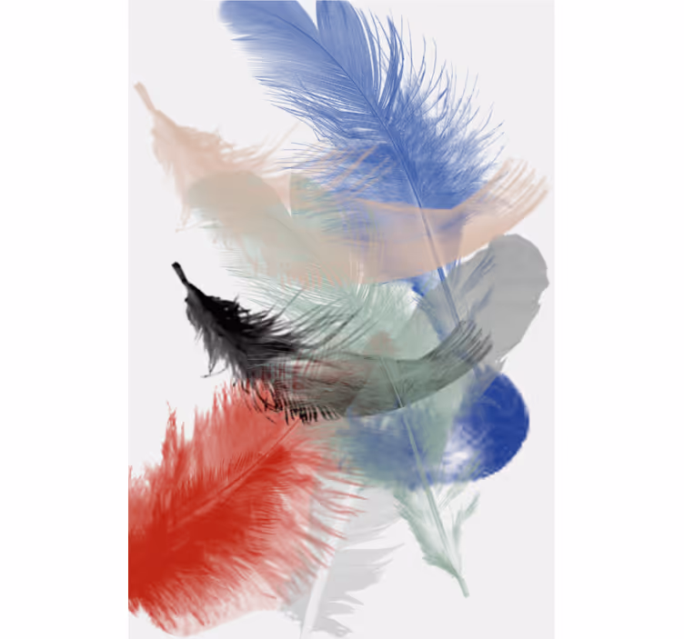 Store enrouleur bureau design plumes abstraites colorées - TenStickers