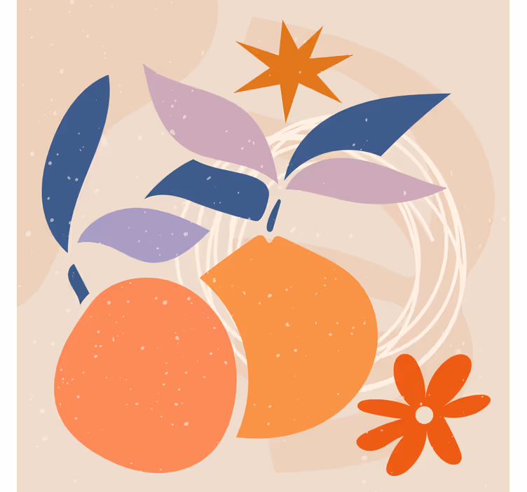 Store enrouleur bureau design abstrait minimaliste fruits - TenStickers
