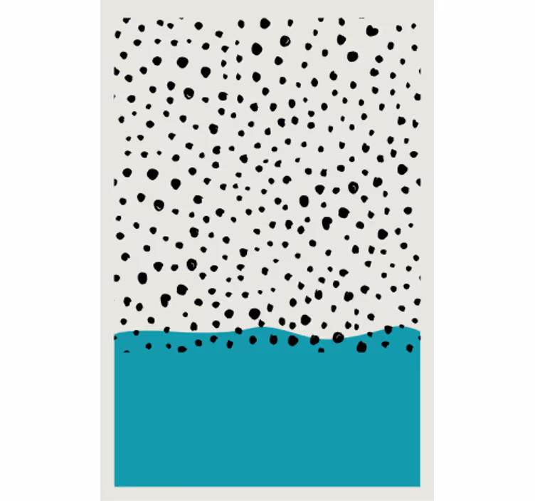 Store enrouleur bureau peinture abstraite bleue à pois noirs - TenStickers