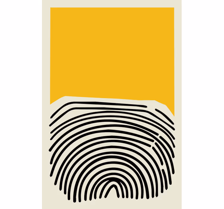 Store enrouleur bureau tableau abstrait jaune et noir - TenStickers