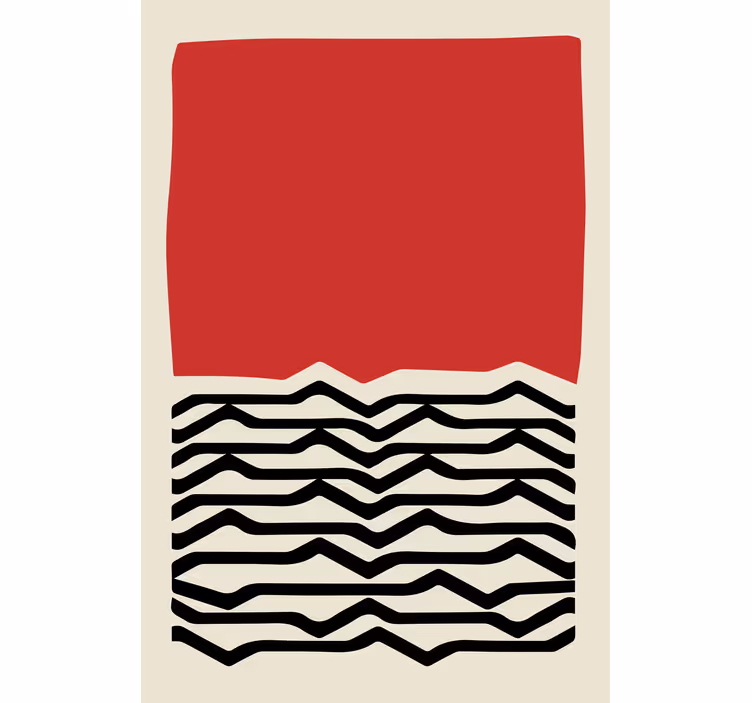 Store enrouleur bureau peinture rouge lignes noires - TenStickers