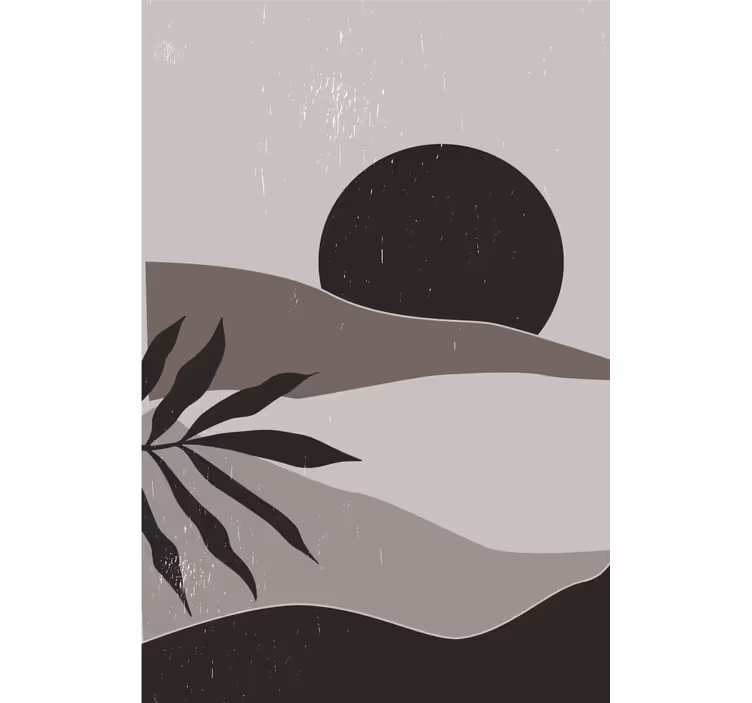 Store enrouleur bureau coucher de soleil noir et blanc - TenStickers