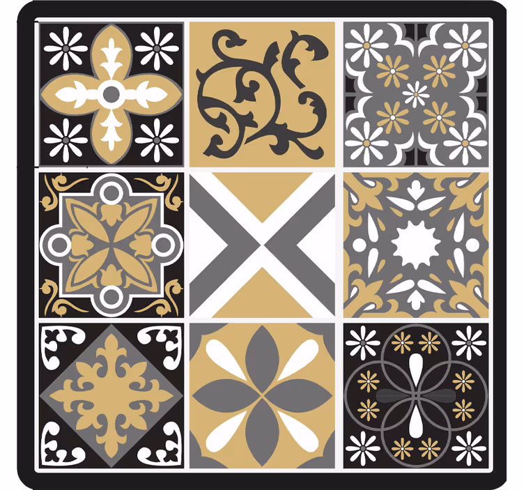 Store enrouleur chambre carreaux dorés et argentés - TenStickers