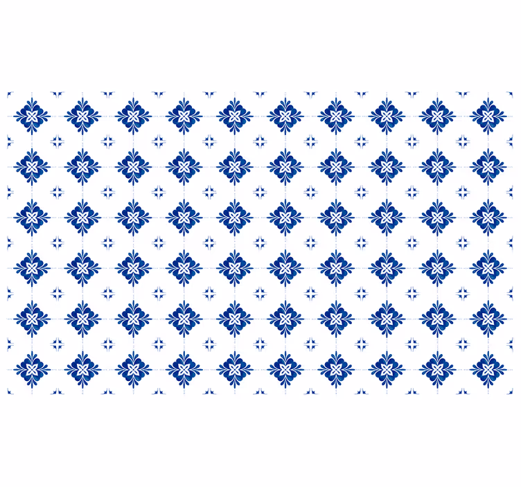 Store enrouleur chambre carreaux bleus vintage - TenStickers