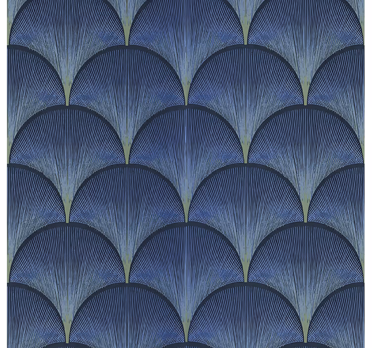 Store à enrouleur vintage motifs bleus art déco - TenStickers