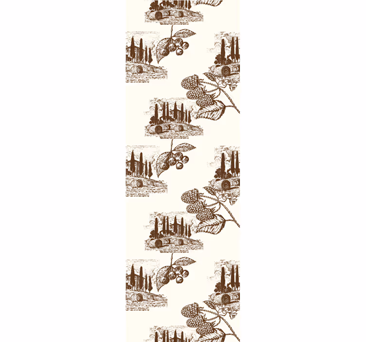 Store à enrouleur vintage motif paysage de cyprès - TenStickers