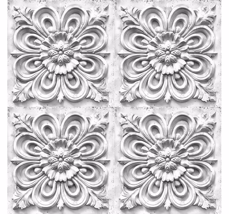 Store à enrouleur vintage carreaux blancs - TenStickers