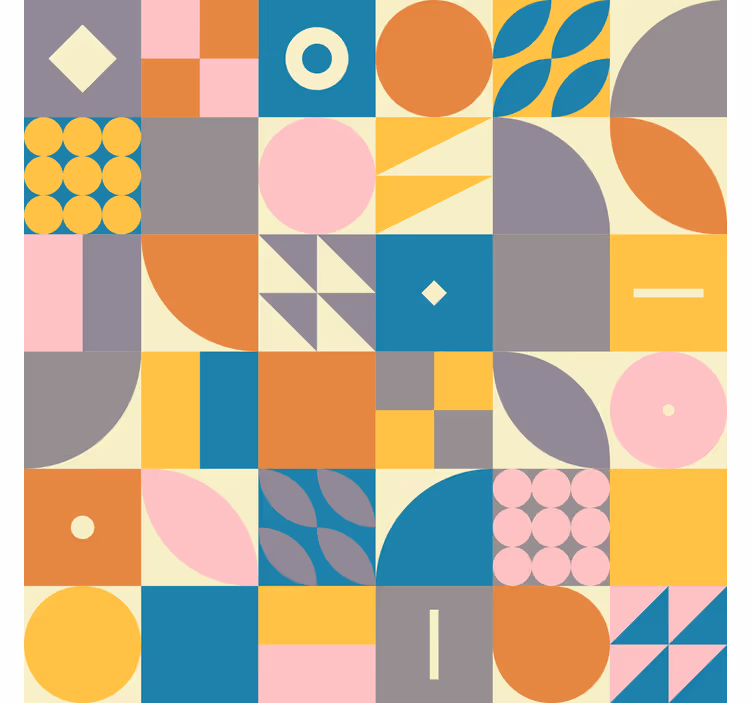 Store à enrouleur vintage géométrique rétro - TenStickers